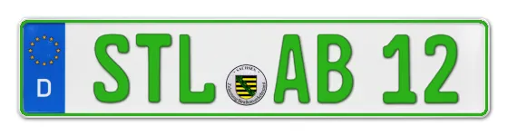 Grüne Kennzeichen STL online bestellen