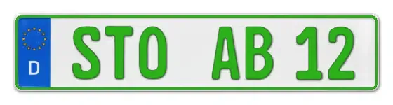 Grüne Kennzeichen STO online bestellen