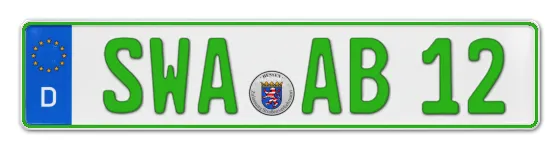 Grüne Kennzeichen SWA online bestellen