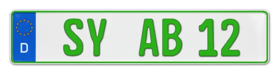 Grüne Kennzeichen SY online bestellen