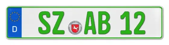 Grüne Kennzeichen SZ online bestellen