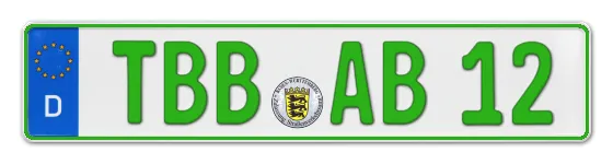 Grüne Kennzeichen TBB online bestellen