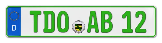 Grüne Kennzeichen TDO online bestellen