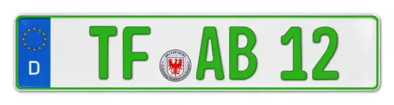 Grüne Kennzeichen TF online bestellen