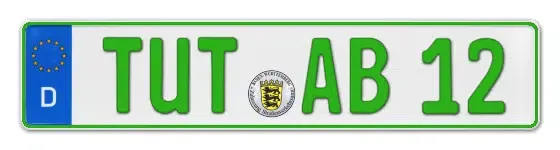 Grüne Kennzeichen TUT online bestellen