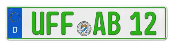 Grüne Kennzeichen UFF online bestellen