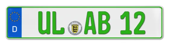 Grüne Kennzeichen UL online bestellen