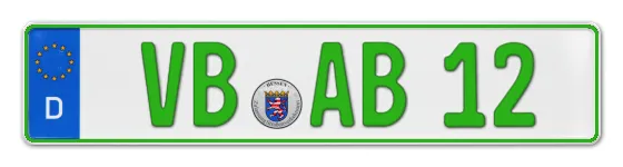 Grüne Kennzeichen VB online bestellen