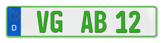 Grüne Kennzeichen VG online bestellen