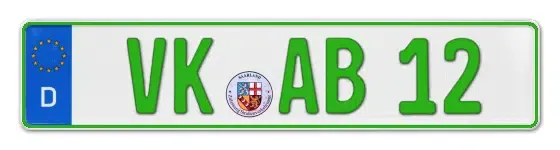 Grüne Kennzeichen VK online bestellen