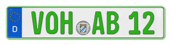 Grüne Kennzeichen VOH online bestellen