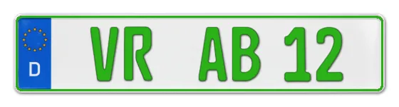 Grüne Kennzeichen VR online bestellen