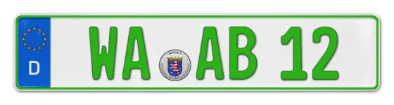 Grüne Kennzeichen WA online bestellen