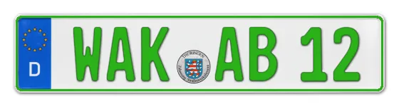 Grüne Kennzeichen WAK online bestellen