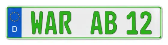 Grüne Kennzeichen WAR online bestellen