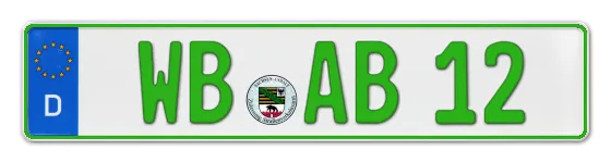 Grüne Kennzeichen WB online bestellen