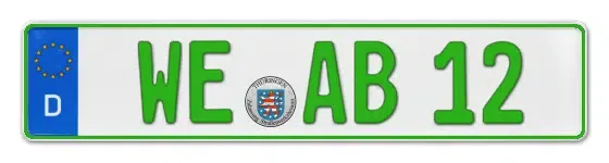 Grüne Kennzeichen WE online bestellen