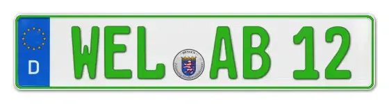 Grüne Kennzeichen WEL online bestellen