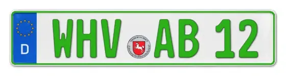 Grüne Kennzeichen WHV online bestellen