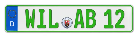 Grüne Kennzeichen WIL online bestellen