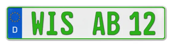 Grüne Kennzeichen WIS online bestellen