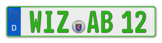 Grüne Kennzeichen WIZ online bestellen