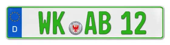 Grüne Kennzeichen WK online bestellen