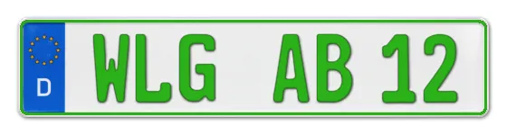 Grüne Kennzeichen WLG online bestellen