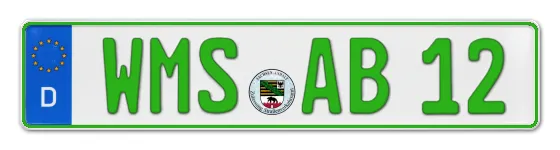 Grüne Kennzeichen WMS online bestellen