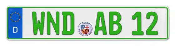 Grüne Kennzeichen WND online bestellen