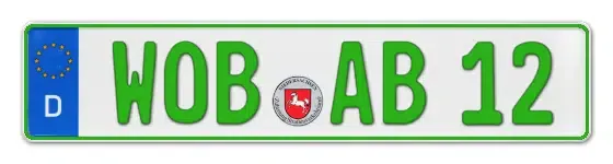 Grüne Kennzeichen WOB online bestellen