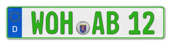 Grüne Kennzeichen WOH online bestellen