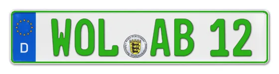 Grüne Kennzeichen WOL online bestellen
