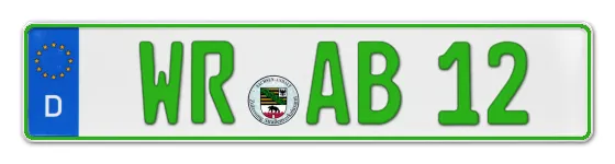 Grüne Kennzeichen WR online bestellen