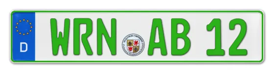 Grüne Kennzeichen WRN online bestellen