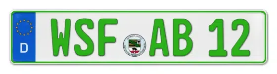 Grüne Kennzeichen WSF online bestellen