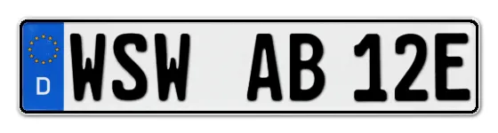 E-Kennzeichen WeisSWasser online bestellen