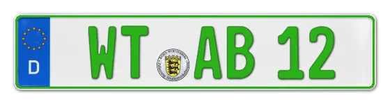 Grüne Kennzeichen WT online bestellen