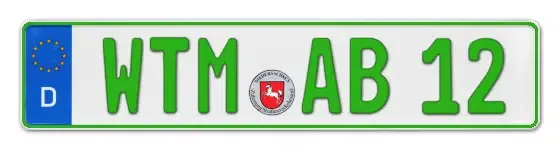 Grüne Kennzeichen WTM online bestellen