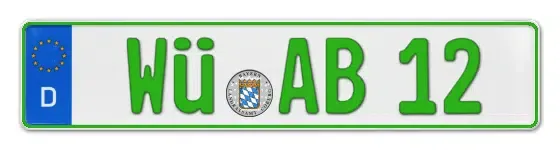 Grüne Kennzeichen WÜ online bestellen