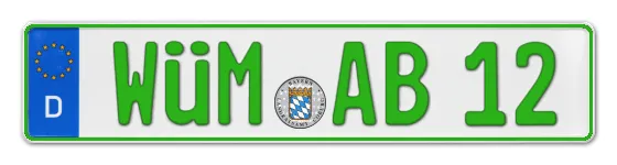 Grüne Kennzeichen WÜM online bestellen