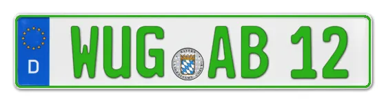 Grüne Kennzeichen WUG online bestellen