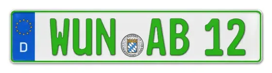 Grüne Kennzeichen WUN online bestellen