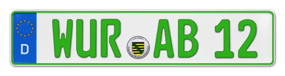 Grüne Kennzeichen WUR online bestellen