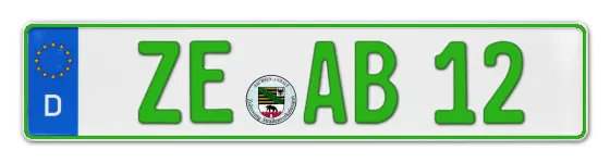 Grüne Kennzeichen ZE online bestellen