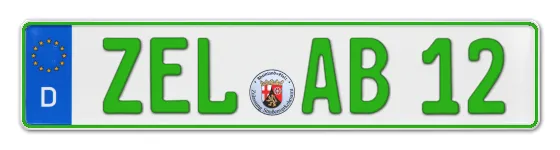Grüne Kennzeichen ZEL online bestellen