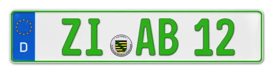 Grüne Kennzeichen ZI online bestellen