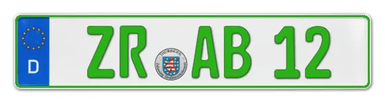 Grüne Kennzeichen ZR online bestellen