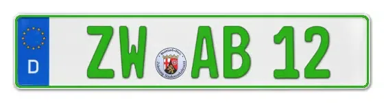 Grüne Kennzeichen ZW online bestellen