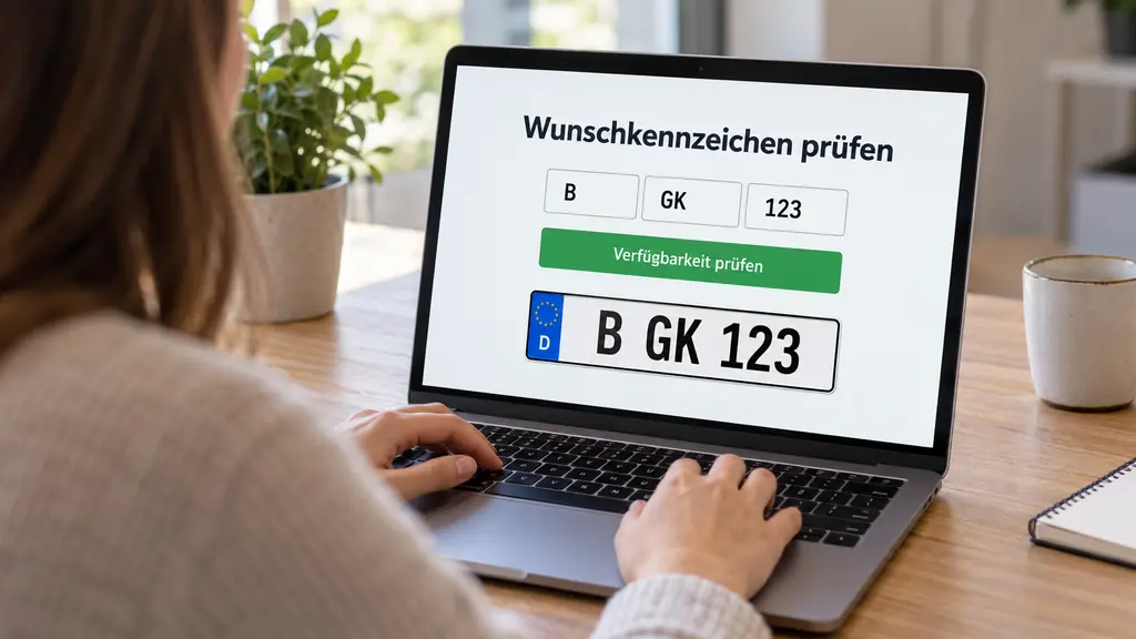 Eingabe der Wunschkombination B GK 123 in ein beispielhaftes Online-Formular am Laptop